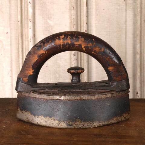 #54813 Antique Cast Iron & Wood Sad Iron image 2