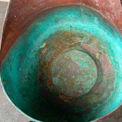 #54816 Antique Copper Coal Scuttle Bucket image 5
