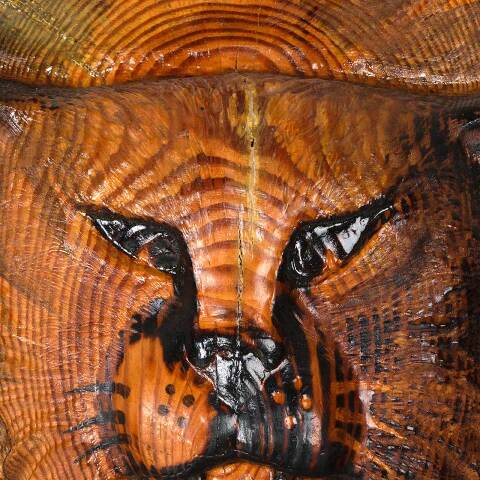 #54831 16x25 Carved Wood Bobcat Wall Hanging image 6