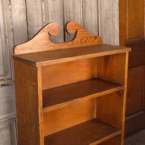 #54843 Vintage Pine 4 Shelf Bookcase w/ Pediment image 2