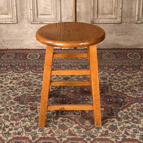 #54845 18" Tall Oak Wood Stool image 3