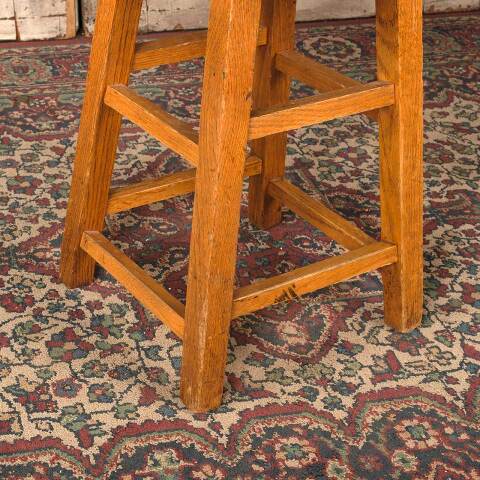 #54845 18" Tall Oak Wood Stool image 4