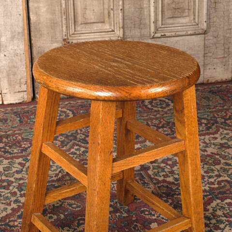 #54845 18" Tall Oak Wood Stool image 5