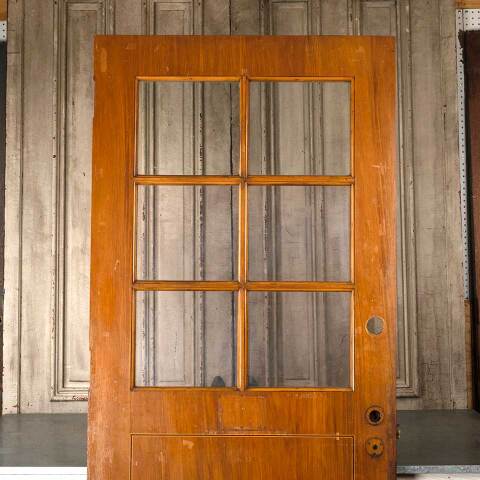#54878 36x83 Antique 6 Lite Wood Classroom Door image 2