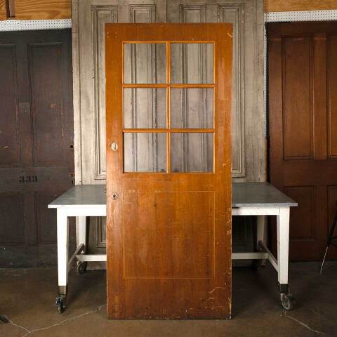 #54878 36x83 Antique 6 Lite Wood Classroom Door image 3