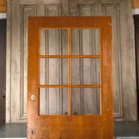 #54878 36x83 Antique 6 Lite Wood Classroom Door image 4