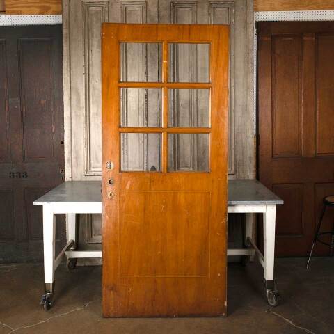 #54879 36x83 Antique 6 Lite Wood Classroom Door image 5
