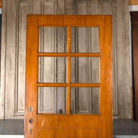#54879 36x83 Antique 6 Lite Wood Classroom Door image 6