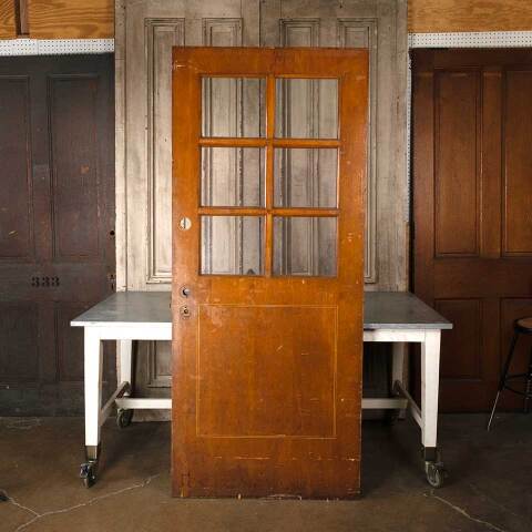 #54880 36x84 Antique 6 Lite Wood Classroom Door image 6