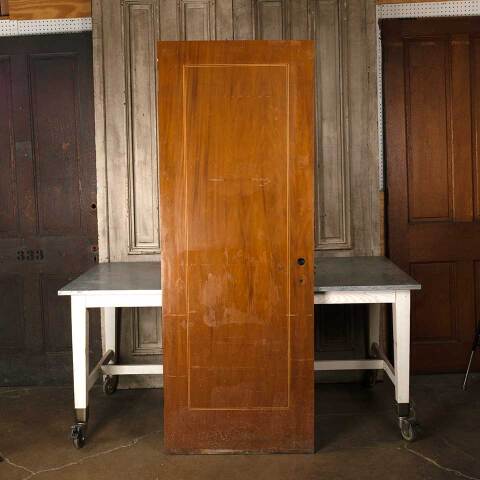 #54882 30x81 Antique Interior Slab Door w/ Inlay image 5