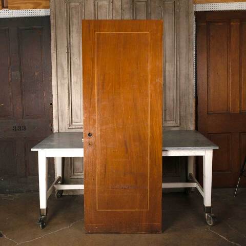 #54883 30x81 Antique Interior Slab Door w/ Inlay image 5