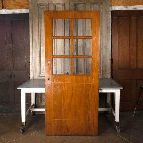 #54886 36x84 Antique Wood 6 Lite Classroom Door image 5