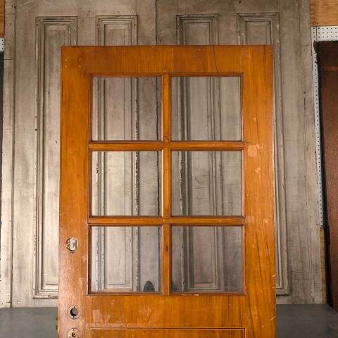 #54886 36x84 Antique Wood 6 Lite Classroom Door image 6
