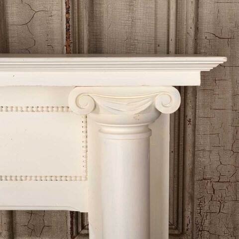 #54896 58x50 Antique Painted Wood Fireplace Mantel image 6