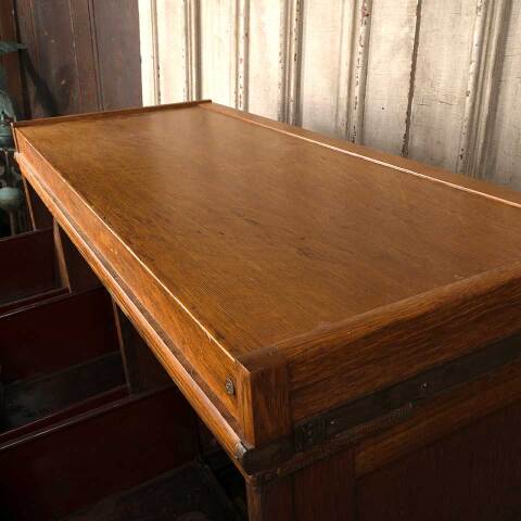 #54902 Antique Oak GLOBE 3 Drawer Filing Cabinet image 6