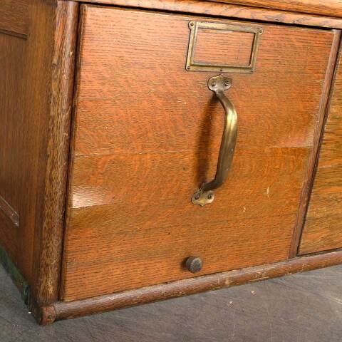 #54902 Antique Oak GLOBE 3 Drawer Filing Cabinet image 8