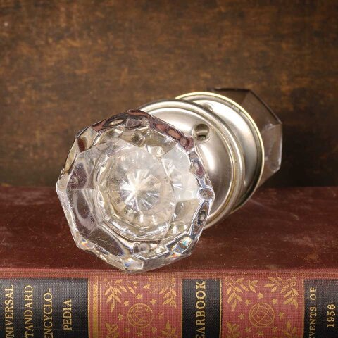 Antique Octagonal Glass Doorknob Hardware