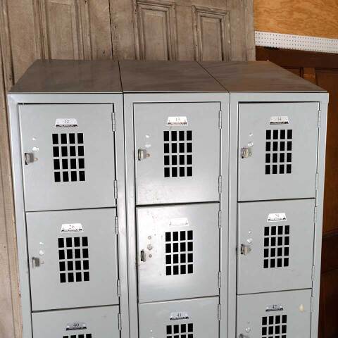 #54943 Vintage Metal Gym Locker Room 18 Lockers image 7