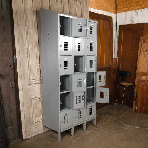 #54944 Vintage Metal Gym Locker Room 18 Lockers image 5