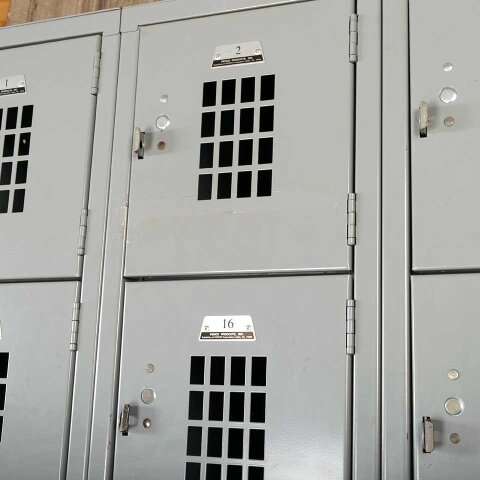 #54944 Vintage Metal Gym Locker Room 18 Lockers image 6