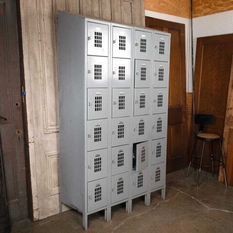 #54946 Vintage Metal Gym Locker Room 24 Lockers image 5