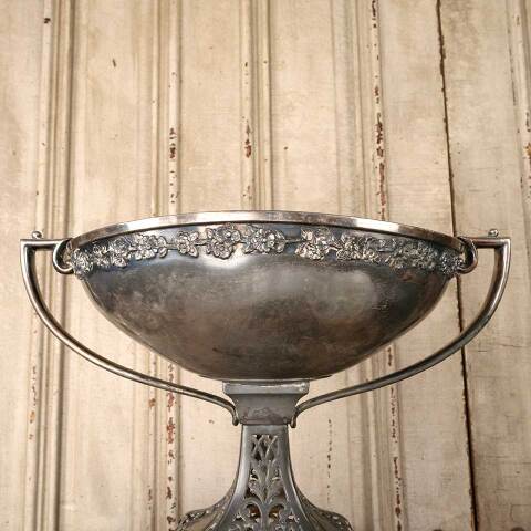 #54964 Large Antique Silver Handled Fruit Bowl Urn image 6