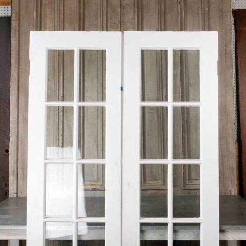#54993 44x79 Antique 10 Lite Wood French Doors image 2