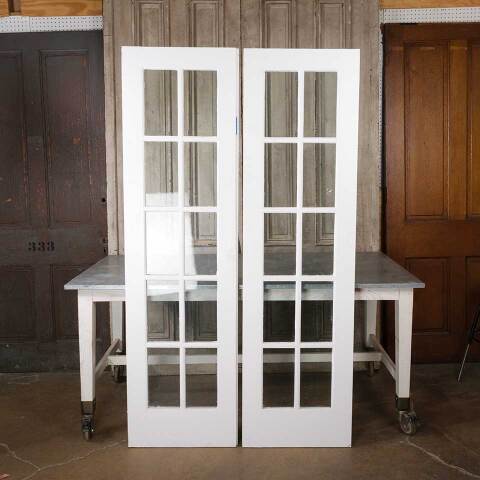#54993 44x79 Antique 10 Lite Wood French Doors image 4