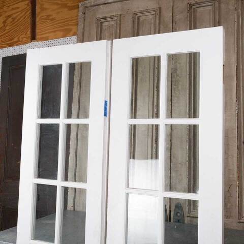 #54993 44x79 Antique 10 Lite Wood French Doors image 5