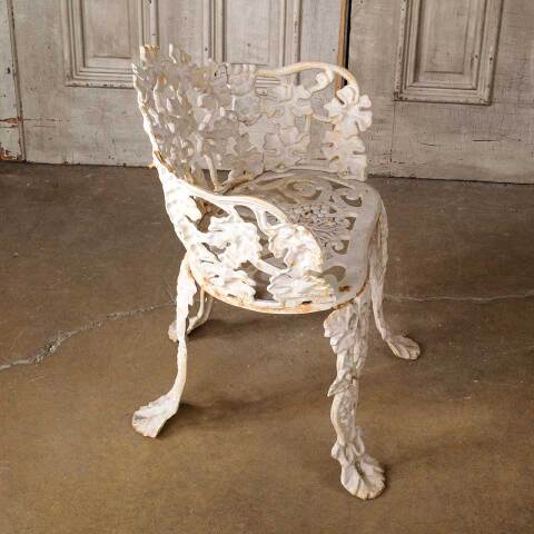 #54994 Antique Cast Iron Grapevine Garden Chair image 7