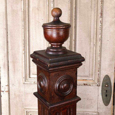 #55002 57" Antique Wood Staircase Newel Post image 2
