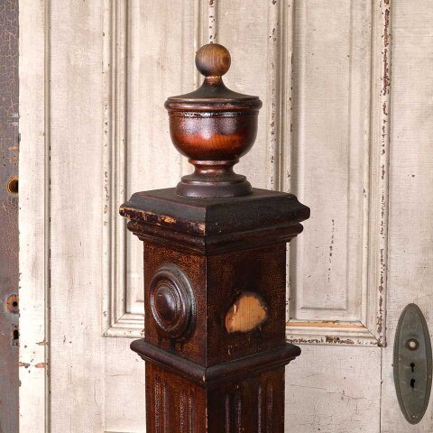 #55002 57" Antique Wood Staircase Newel Post image 6
