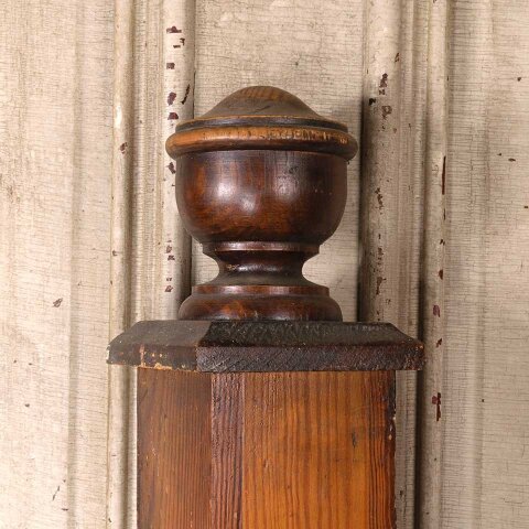 #55005 59" Antique Wood Staircase Newel Post image 2