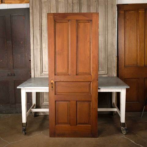 #55008 31x79 Antique 5 Panel Pine Interior Door image 4