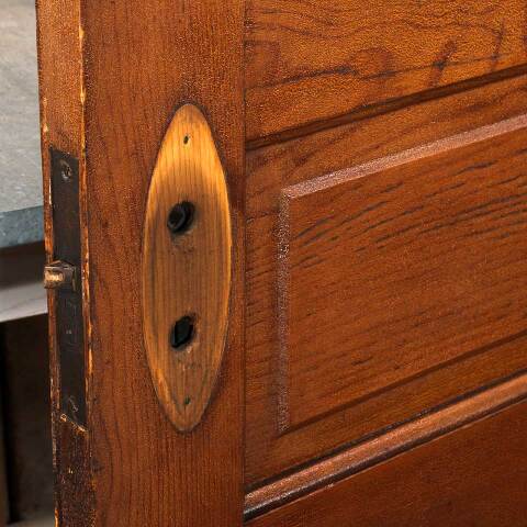 #55008 31x79 Antique 5 Panel Pine Interior Door image 7