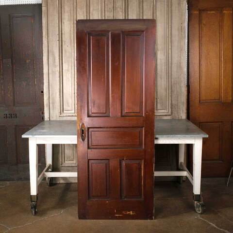 #55012 30x77 Antique 5 Panel Wood Interior Door image 5