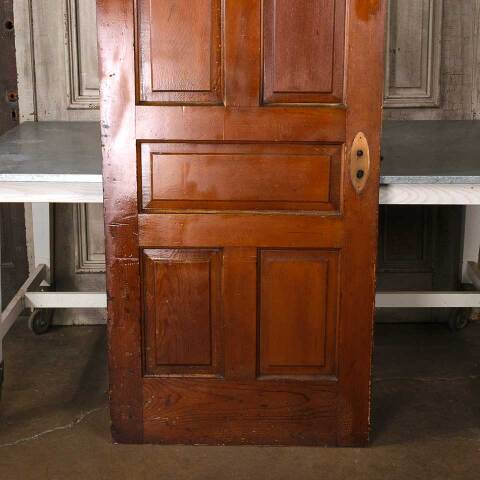 #55014 32x79 Antique 5 Panel Pine Interior Door image 3