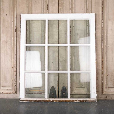 #55015 32x37 Antique Divided 9 Lite Wood Window image 4