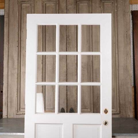 #55027 36x84 Salvaged Antique 9 Lite Entry Door image 5
