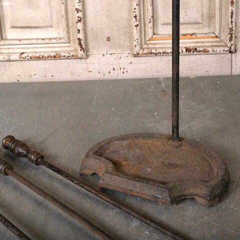 #55036 Antique Victorian Cast Iron Fireplace Tool Set image 5