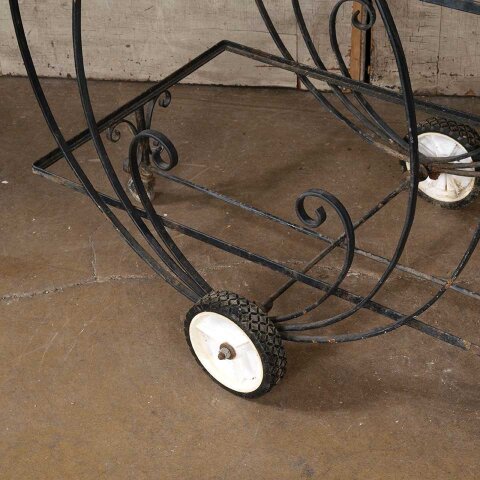 #55042 Vintage Wrought Iron Garden Planter Cart image 5