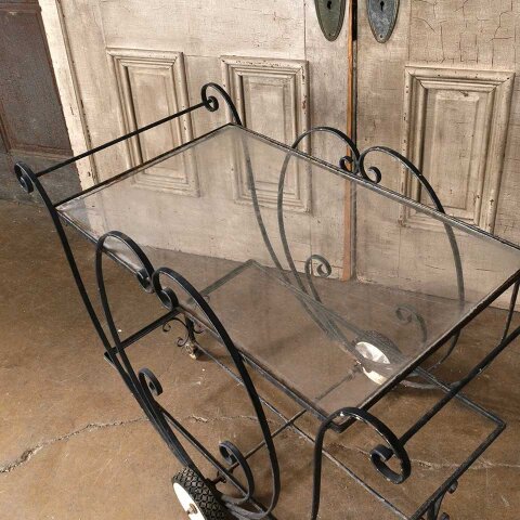 #55042 Vintage Wrought Iron Garden Planter Cart image 6