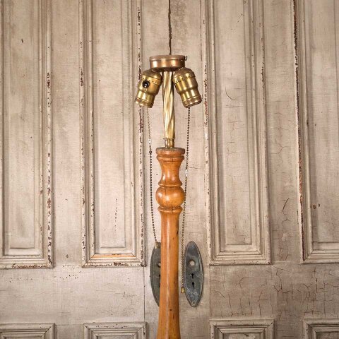 #55043 Antique Turned Wood & Brass Floor Lamp image 5