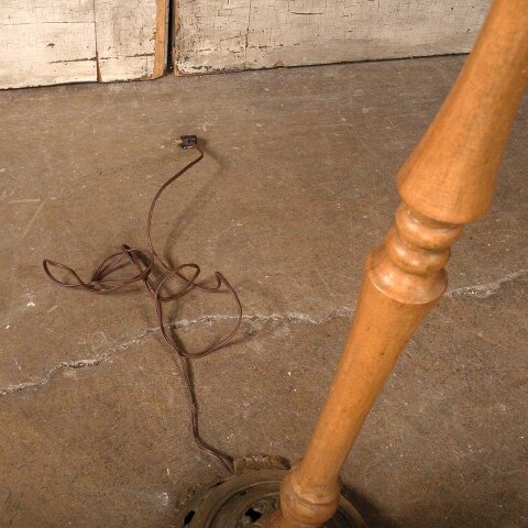 #55043 Antique Turned Wood & Brass Floor Lamp image 7
