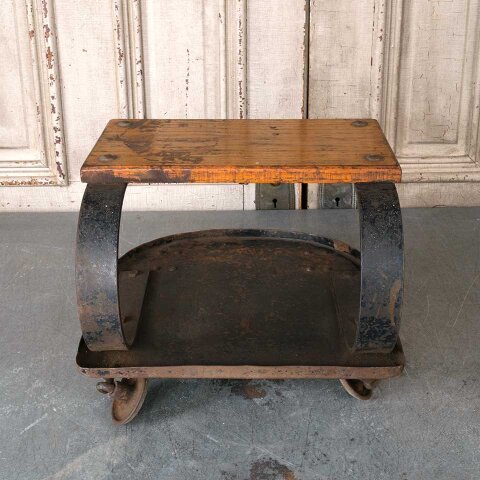 #55046 Vintage Wood & Metal Creeper Stool image 4