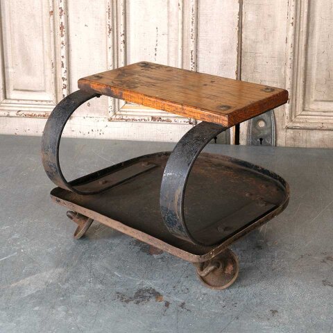 #55046 Vintage Wood & Metal Creeper Stool image 7