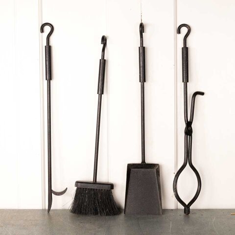 Modern 4 Piece Iron Fireplace Tool Set