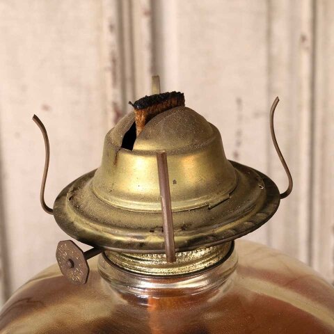 #55093 Antique Glass Oil Lamp w/ Eagle on Chimney image 7