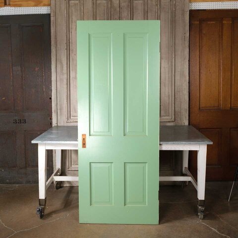 #55109 32x80 Antique 4 Panel Wood Interior Door image 4