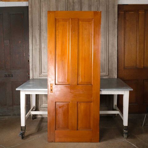 #55110 32x80 Antique 4 Panel Wood Interior Door image 4
